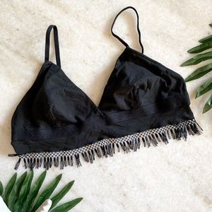 Jasmine & Ginger ▪️Black Boho Fringed Bralette